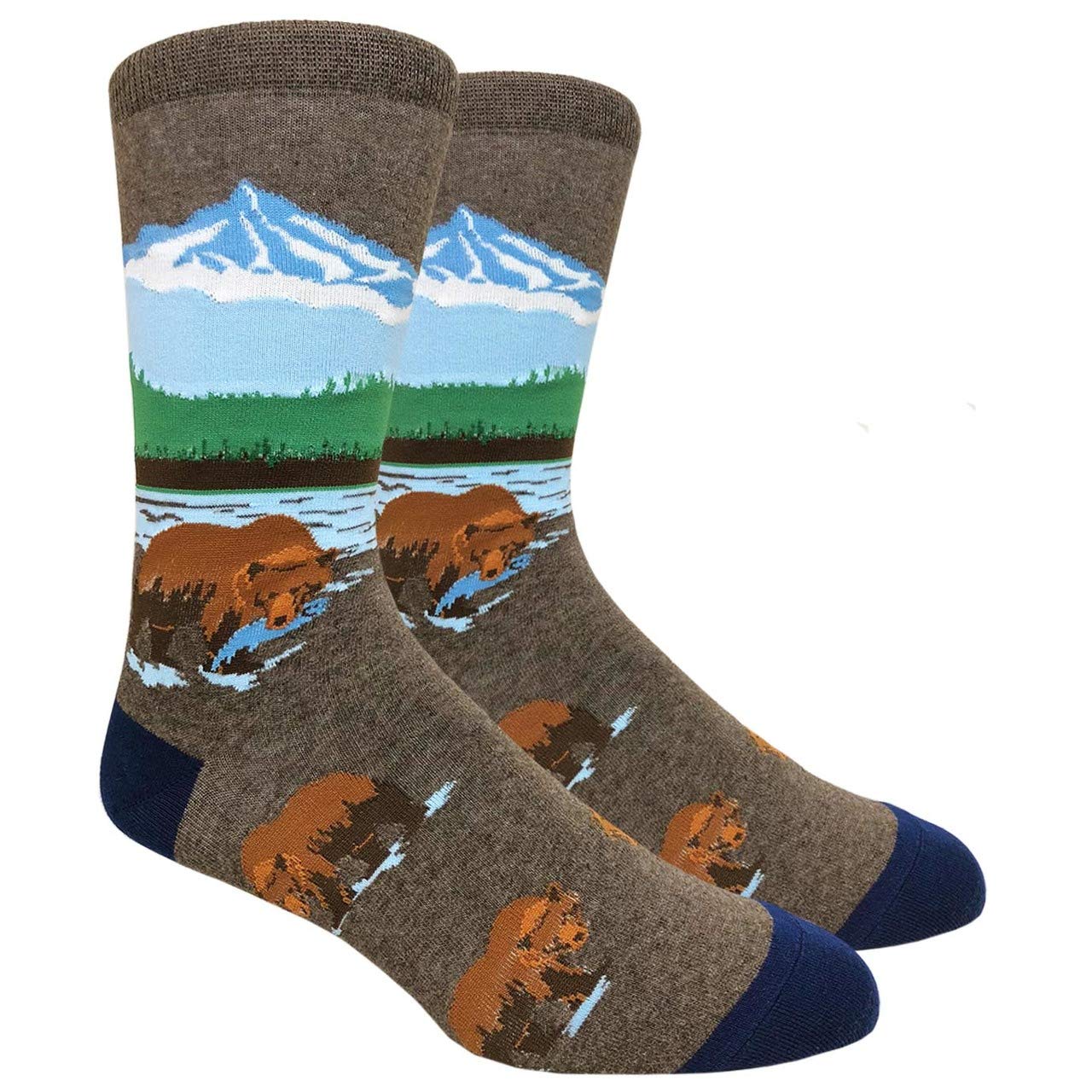 Funny Bear Print Socks for Men - Cozy & Cute Animal Socks for Casual Wear, Gifts, and Winter Comfort