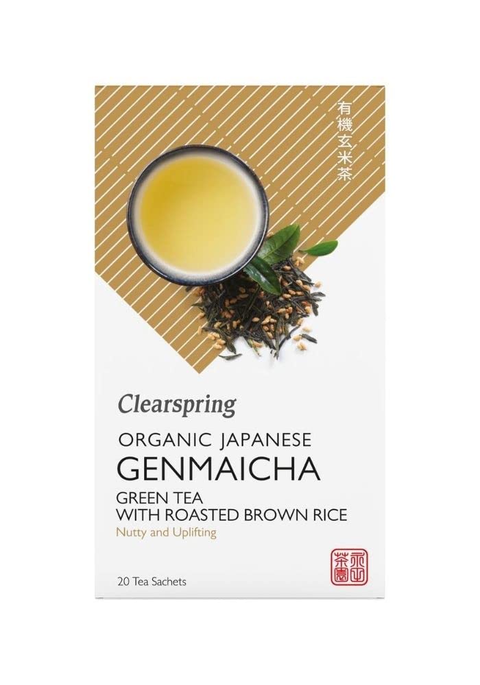 Organic Genmaicha Green Tea Bags - 20 Tea Bags (Pack of 4) | Japanese Brown Rice Green Tea | Perfect for Morning Energy, Afternoon Relaxation & Office Wellness