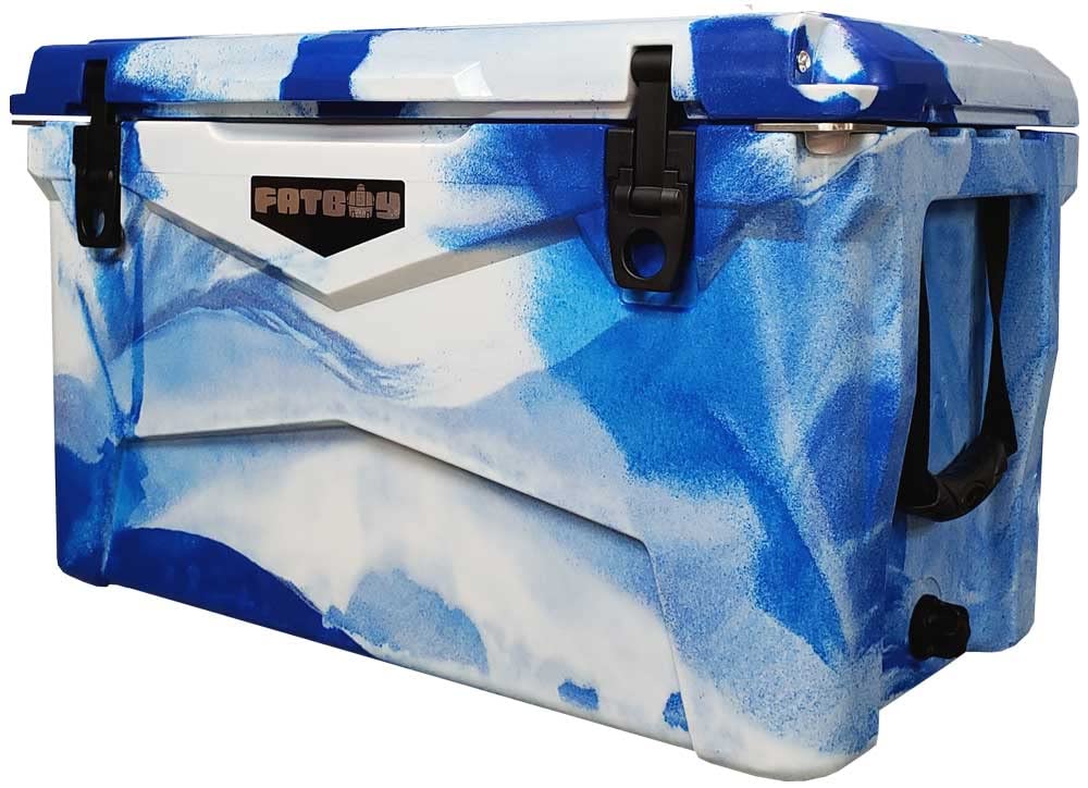 Fatboy 45 Quart Roto Molded Hard Sided Cooler - Heavy Duty Ice Chest for Camping, Fishing & Outdoor Adventures (Marine Camo)