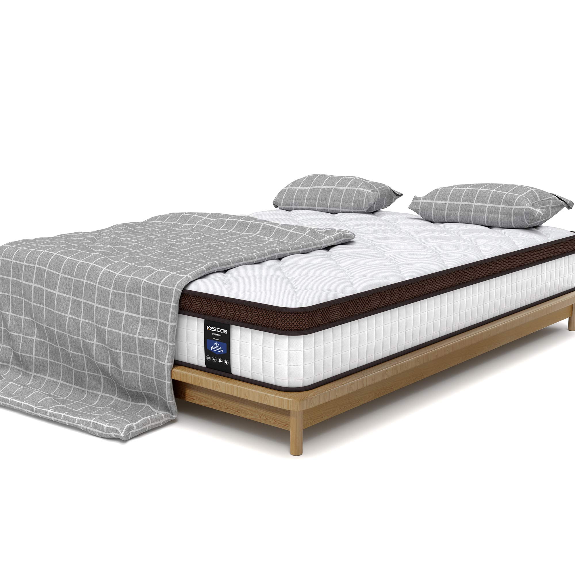 8 Inch Twin Mattress - Kescas Memory Foam Hybrid Mattress in a Box with Motion Isolation Pocket Springs | Cool Sleep Technology & Pressure Relief | 100-Night Risk-Free Trial & 10-Year Warranty | Perfect for Guest Rooms, Dorms & Small Spaces