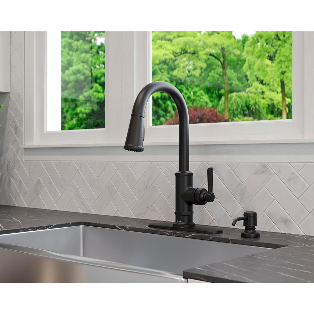 Pfister GT529-TDS Stainless Steel Pull-Down Kitchen Faucet with Accessories - Modern Touchless Design for Easy Cooking & Dishwashing