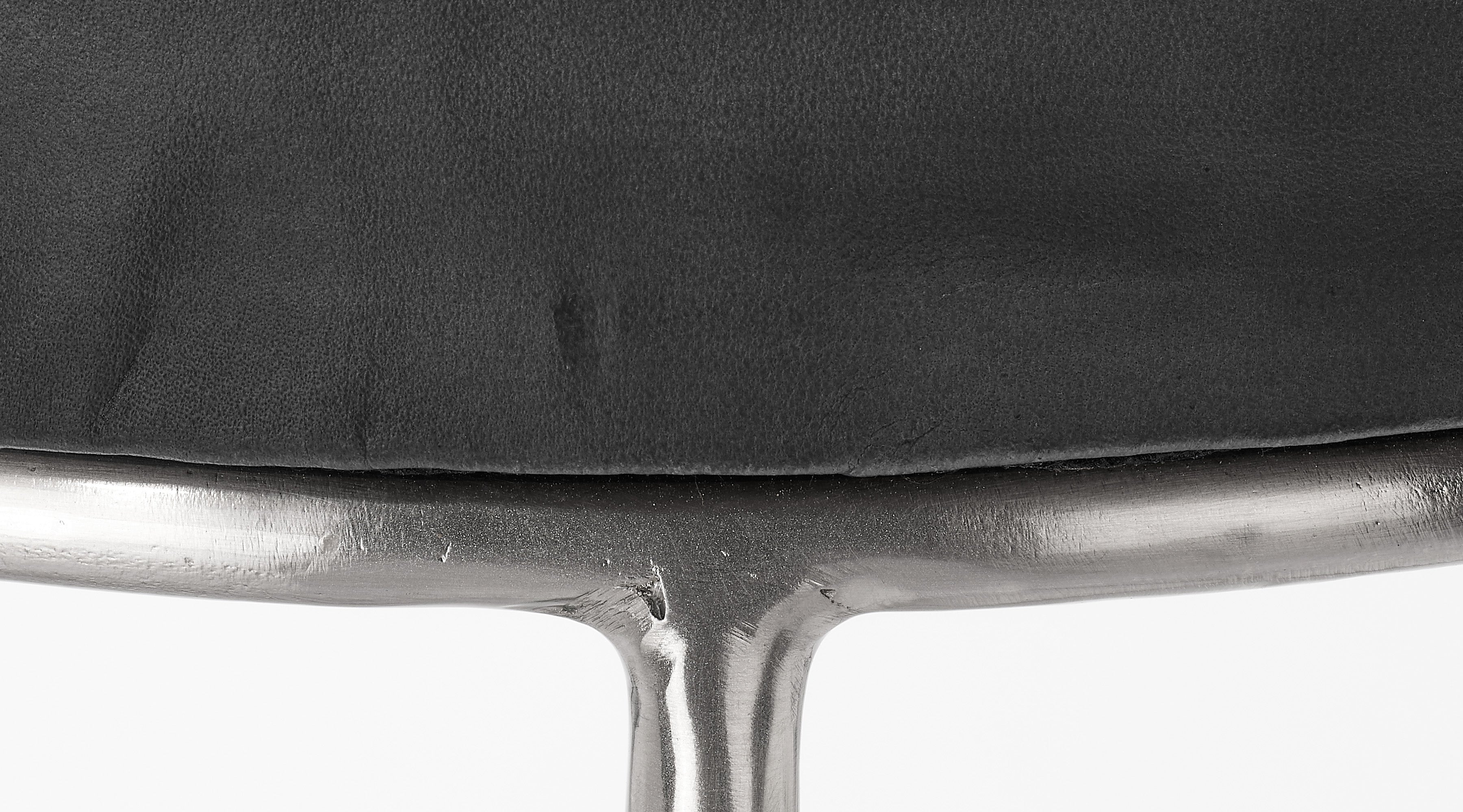Henry Round Leather Counter Stool - Modern Bar Stools for Kitchen Island, Breakfast Nook & Home Decor - Genuine Leather Seat with Sturdy Metal Base