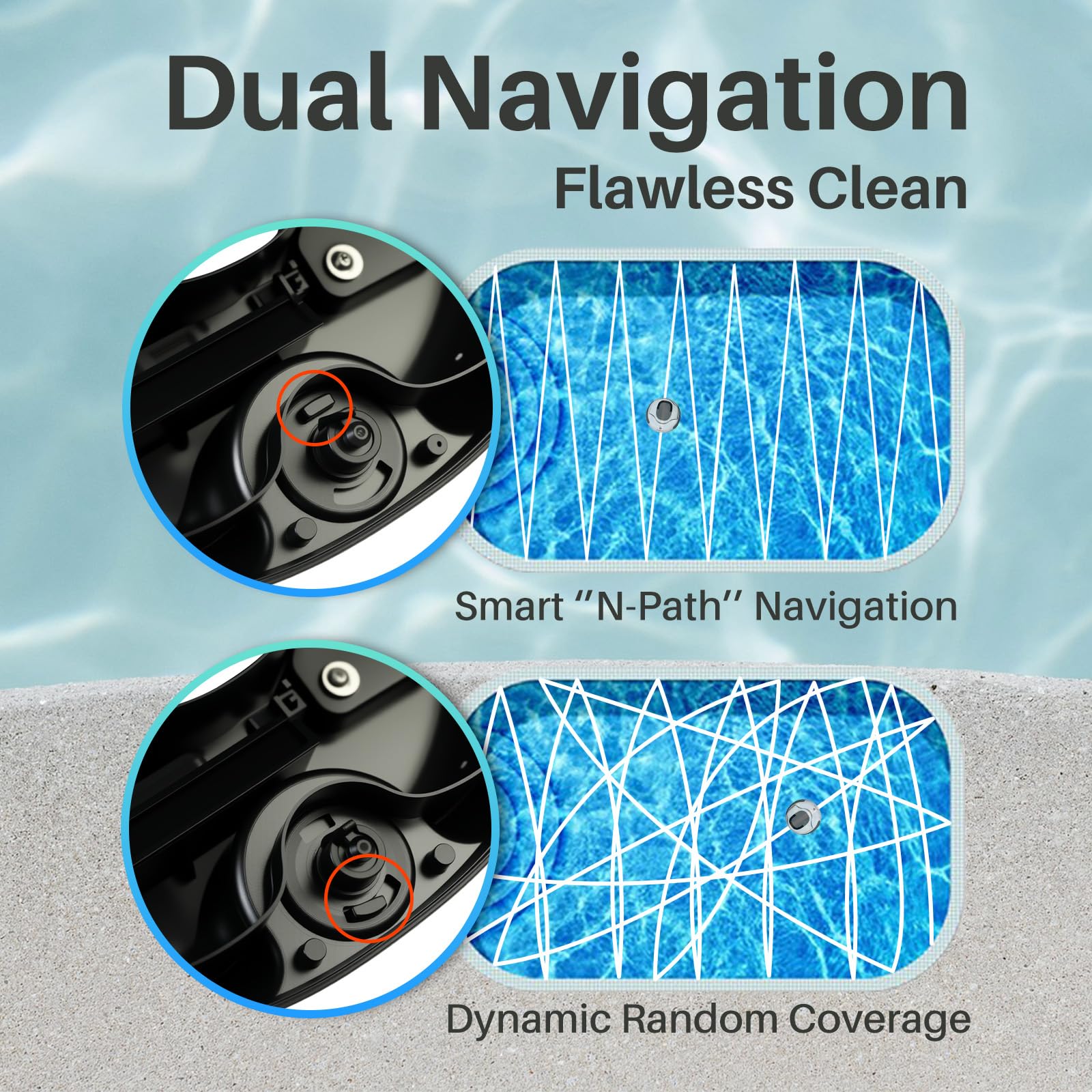 PoolPure Aquaguard SE II 2025 Upgrade Cordless Robotic Pool Cleaner - 5000mAh Big Battery, 120-Min Runtime, Dual Cleaning Modes for Above Ground & Inground Pools | Automatic Pool Vacuum Robot for Daily Cleaning & Maintenance