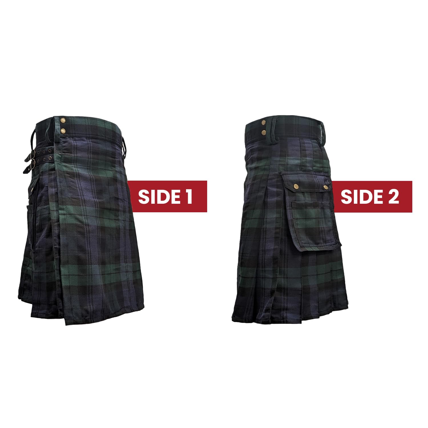 UT Kilts Men's Standard Tartan Utility Kilt - Adjustable Hip Straps | Modern Scottish Tactical Kilt for Everyday Wear | Perfect for Highland Games, Renaissance Fairs & Casual Outfits