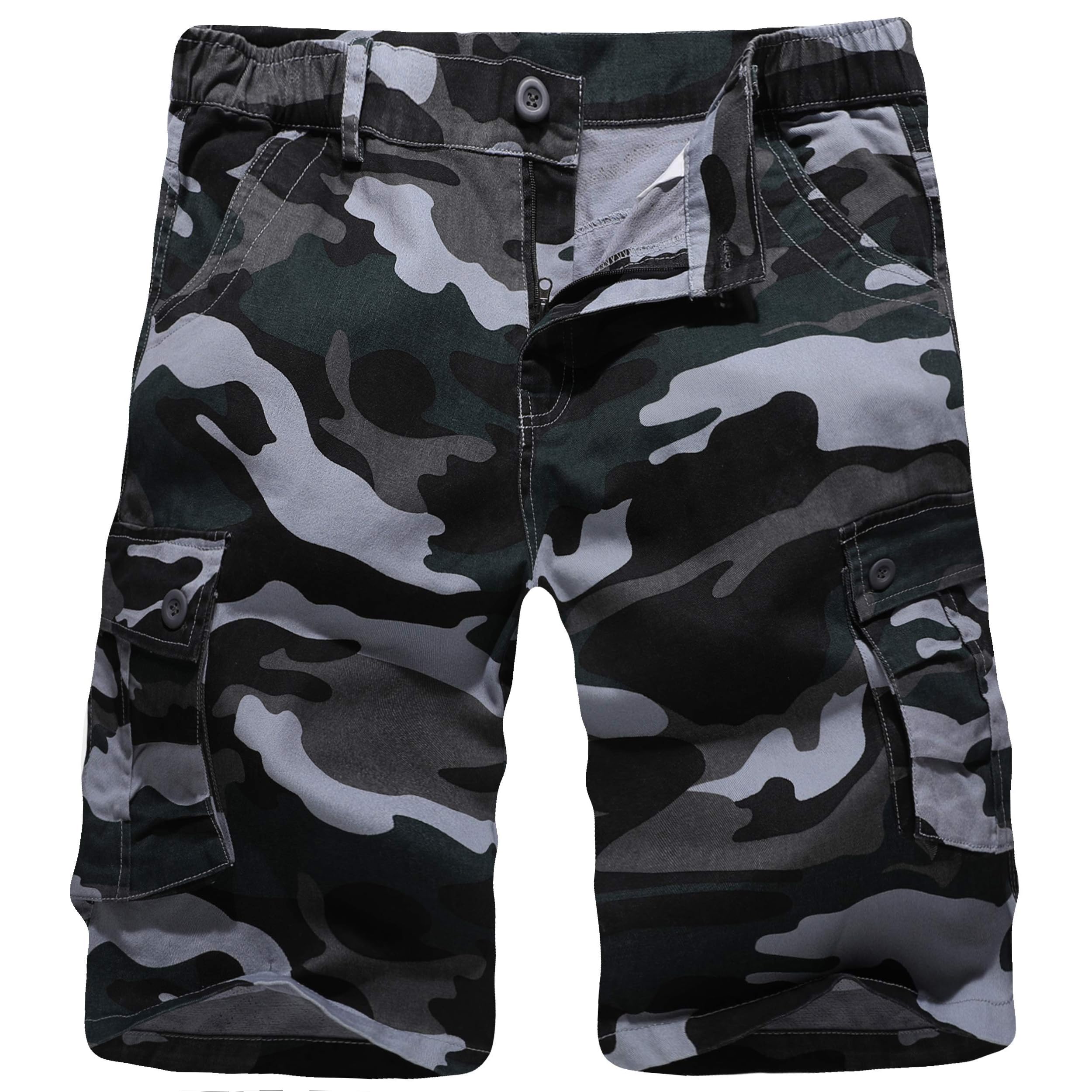 **Zeetoo Men's Camo Cargo Shorts - Classic Relaxed Fit, Multi-Pocket Outdoor Shorts for Hiking, Camping & Casual Wear**