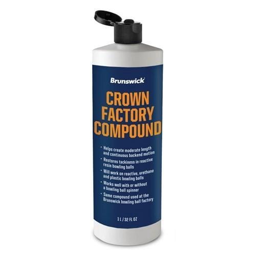 Brunswick Crown Factory Compound 32oz - Premium Bowling Ball Cleaner & Polish for Professional Performance | Perfect for League Play & Tournament Preparation