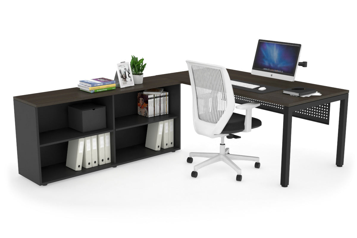 Quadro Square Executive Black Frame Office Desk [1800L x 700W] - Modern Workspace Solution for Home & Business Offices