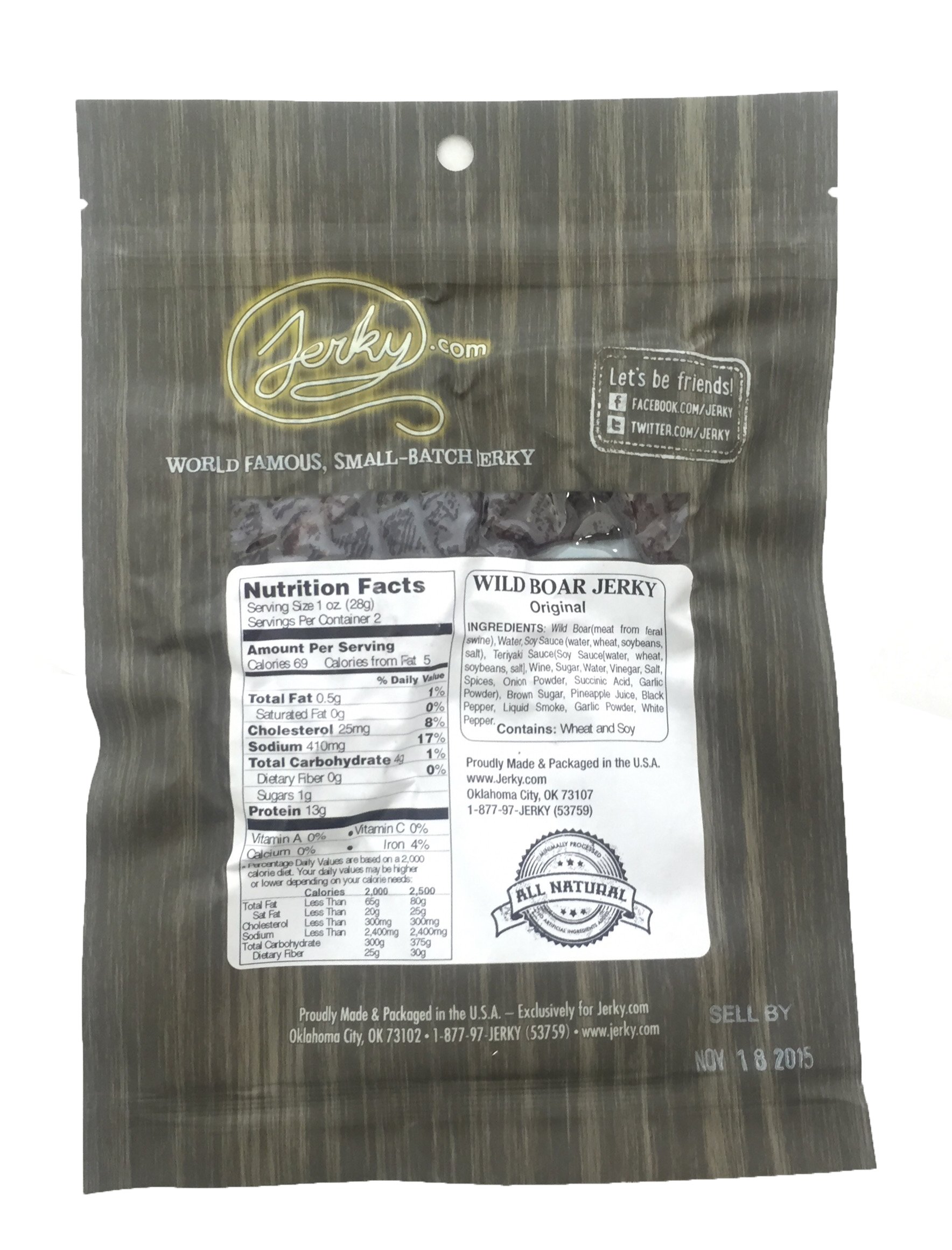 Exotic Wild Boar Jerky - All Natural High Protein Meat Snack, No Preservatives - Healthy Game Jerky for Adults - 1.75oz (3 Pack) | Perfect for Hiking, Camping & Keto Diet Snacks