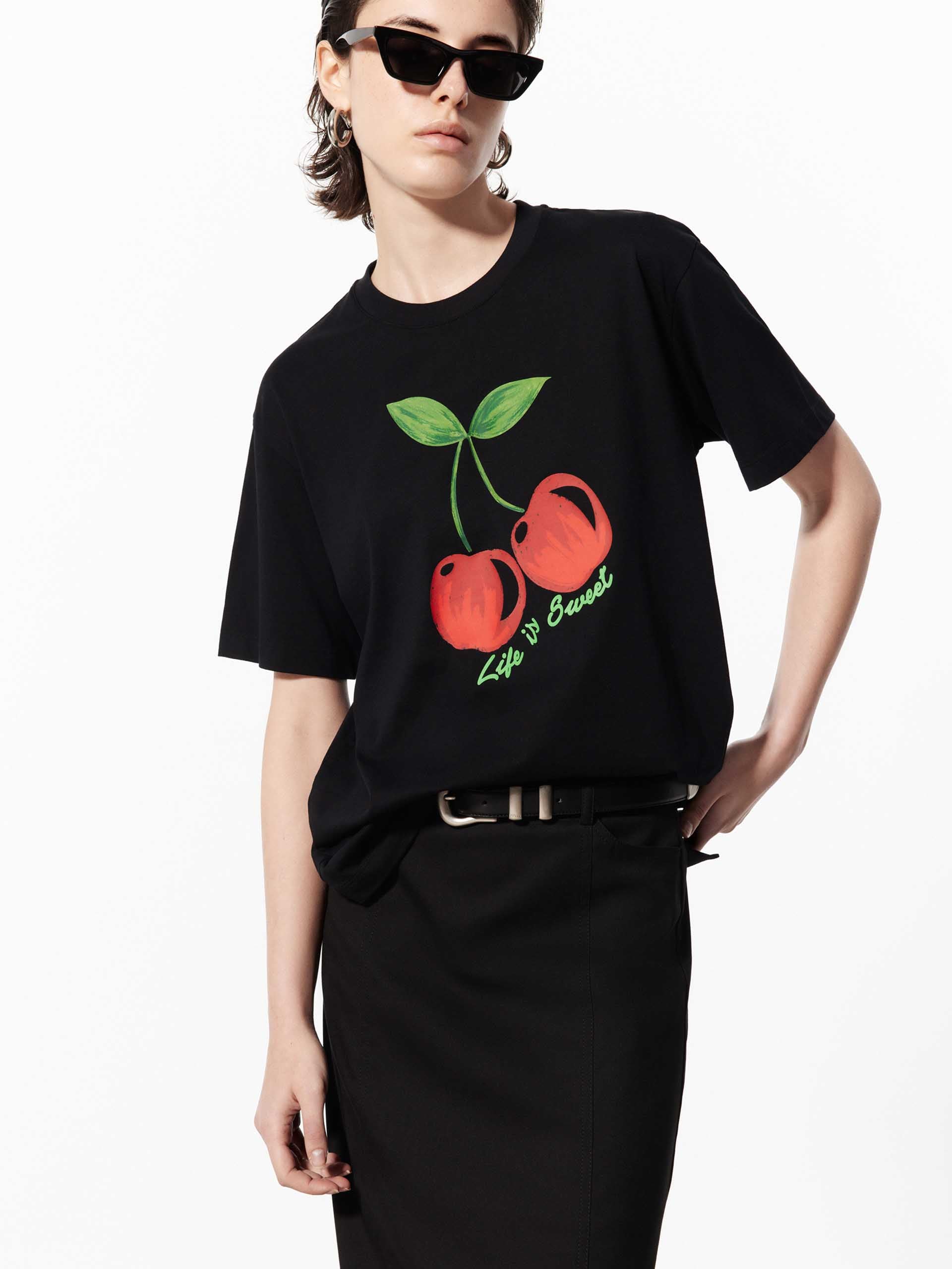Stylish Cotton Cherry Graphic T-Shirt for Men & Women | Soft & Comfortable Casual Tee | Perfect for Summer Outfits, Streetwear & Everyday Wear