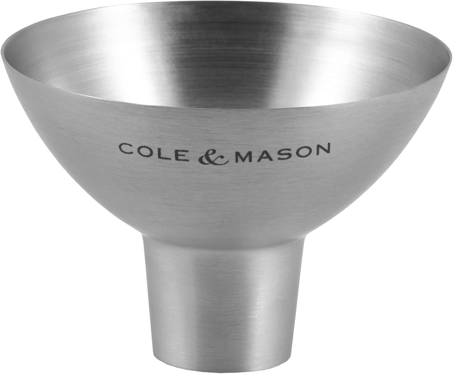 Cole & Mason Stainless Steel Salt and Pepper Funnel - Premium Metal Kitchen Funnel for Spice Jars, Bottles & Seasoning Containers - Durable Small Funnel for Easy Refilling - Perfect for Home Cooking, Baking & Pantry Organization