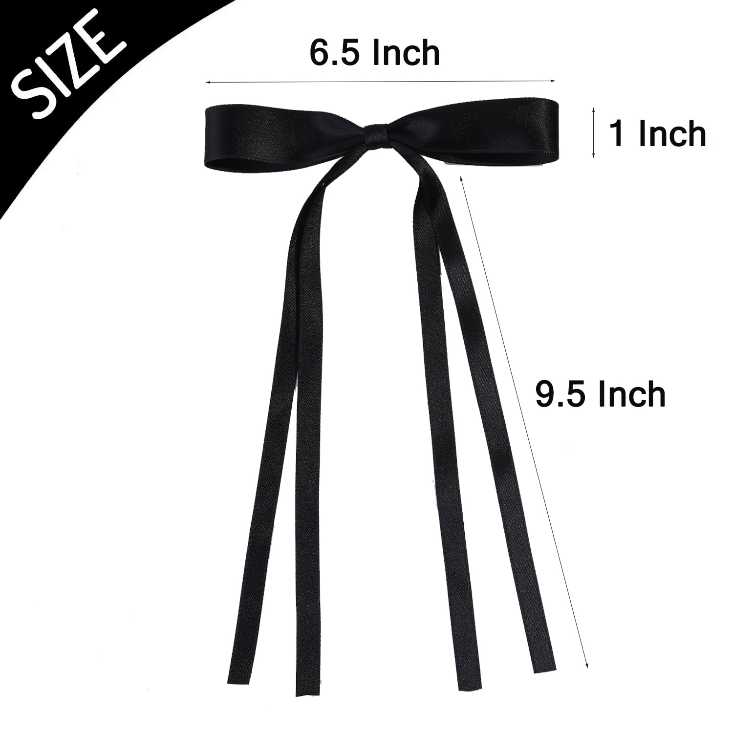 Elegant Satin Hair Bows Clips for Women & Girls - Long Tail Bowknot Ribbons with Metal Clips, French Hair Barrettes (12-Piece Mix Set) - Perfect for Weddings, Parties, School & Everyday Hair Accessories