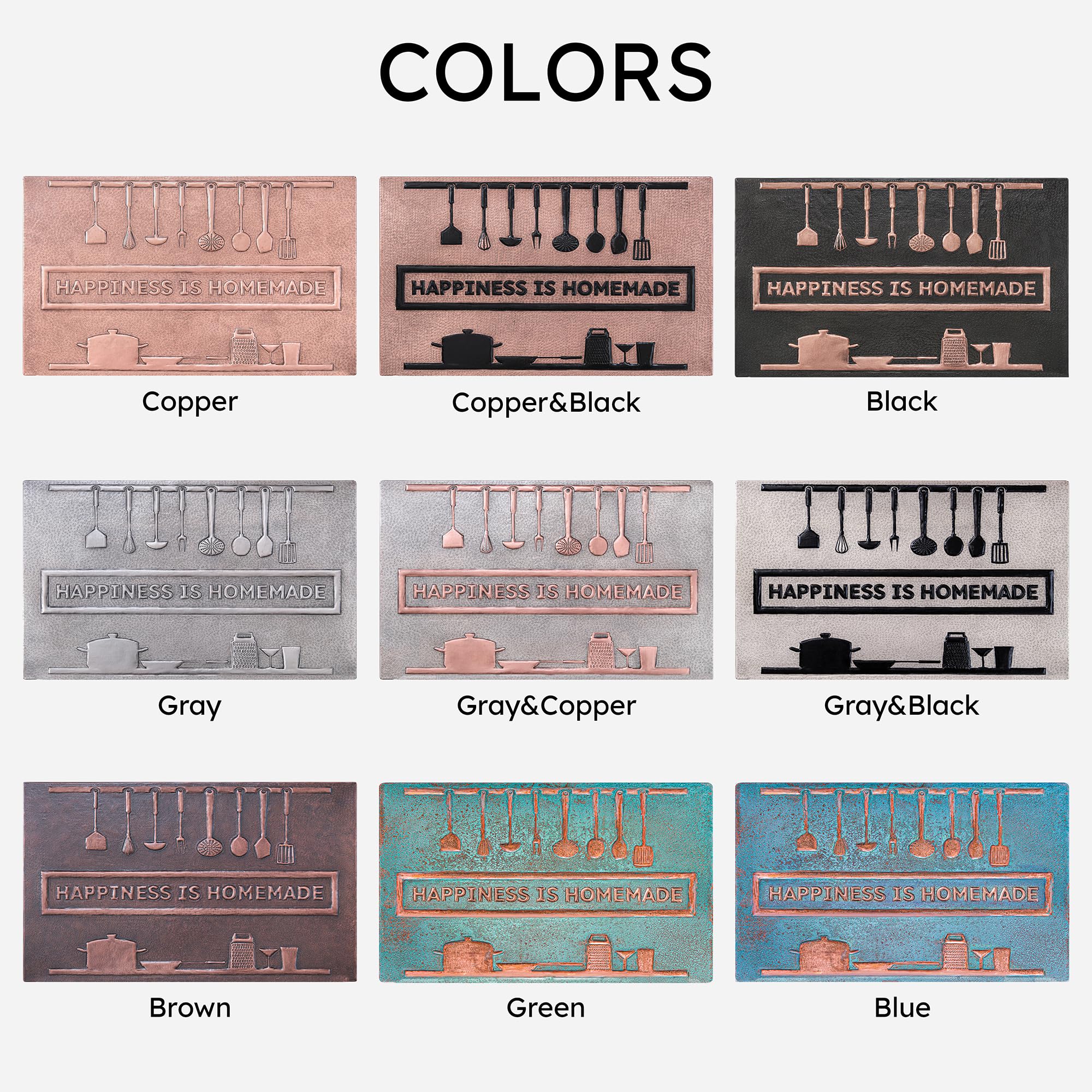 Custom Copper Kitchen Backsplash Panel - Handmade & Personalized for Indoor & Outdoor Wall Decor (Black) | Perfect for Modern Kitchens, Bathrooms & Outdoor Spaces