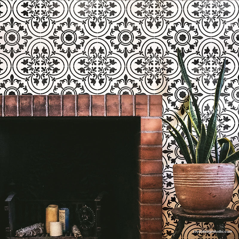 Palladium Tile Stencil - Reusable DIY Floor & Wall Stencil for Geometric Patterns - Perfect for Home Decor, Bathroom, Kitchen & Backsplash Projects