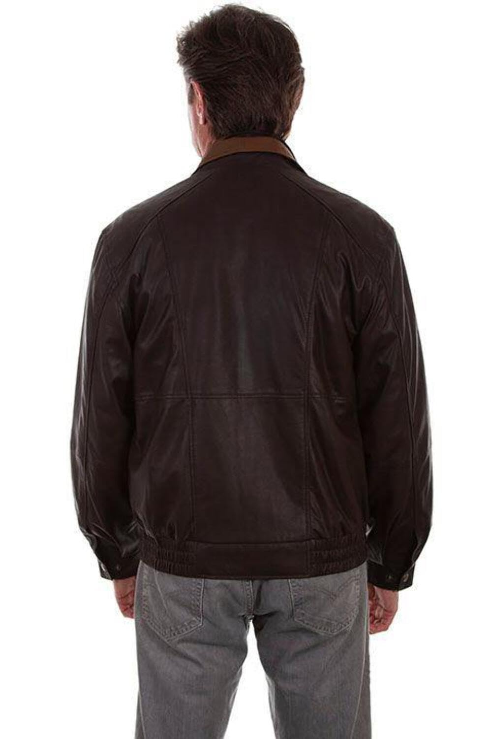 Sculy Men's Double Collar Genuine Leather Jacket - Stylish Biker Jacket for Motorcycle Riding & Casual Outfits