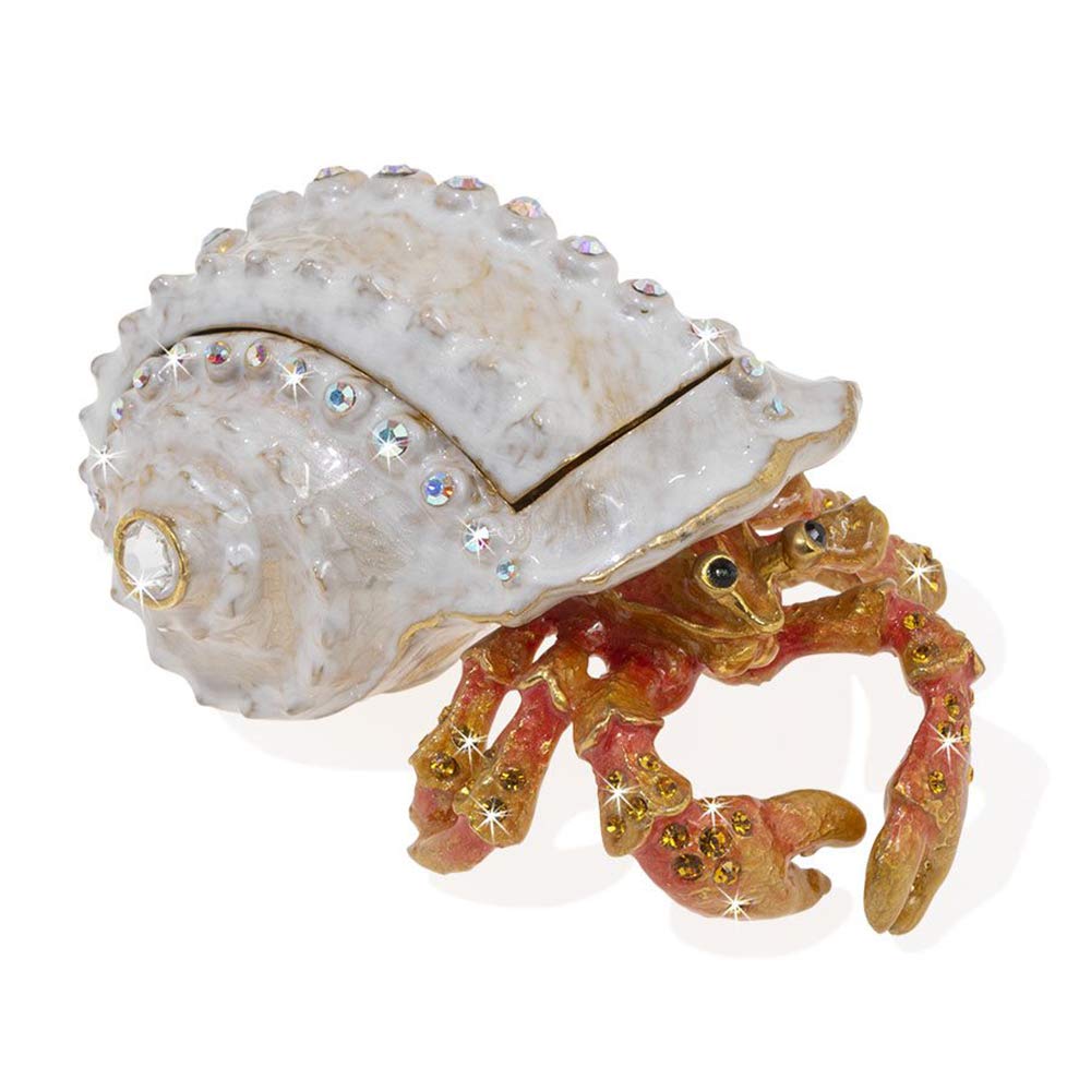 Jay Strongwater Hermit Crab Box - Herbert - Handcrafted Decorative Trinket Box for Jewelry & Collectibles - Perfect for Home Decor, Gift Giving & Coastal Themed Spaces