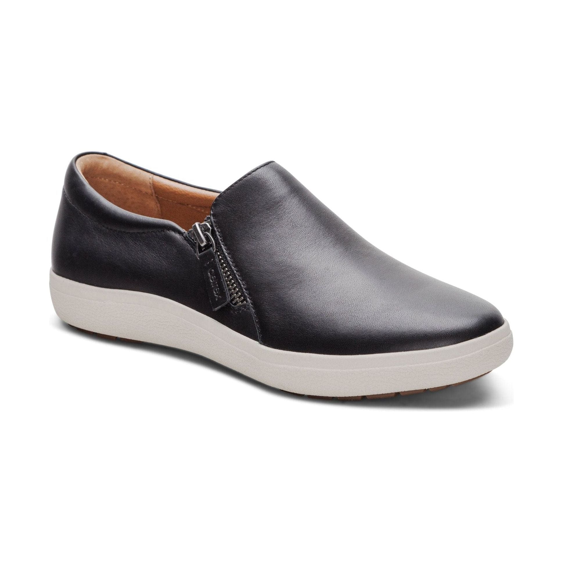 AETREX Jenna Slip-On Leather Sneakers for Women - Comfortable & Stylish Walking Shoes for Casual Outings & Everyday Wear