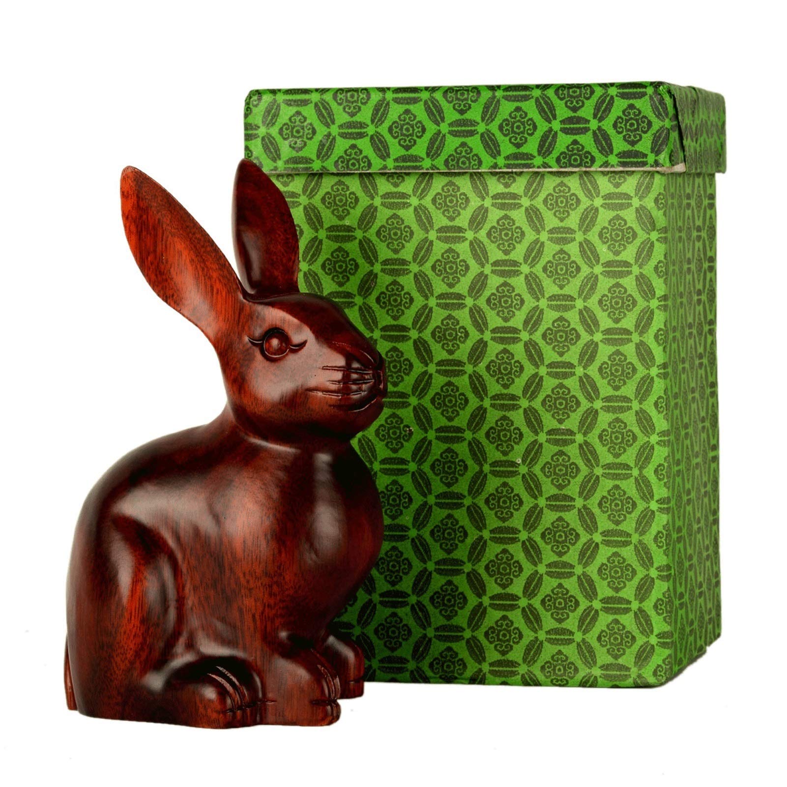 Exquisite Hand-Carved Rabbit Sculpture - Chinese Zodiac Feng Shui Animal Statue, Elegant Home & Office Desk Decor, Unique Gift Idea for Friends & Collectors | Perfect for Feng Shui Display, Home Accessories, and Thoughtful Present Giving