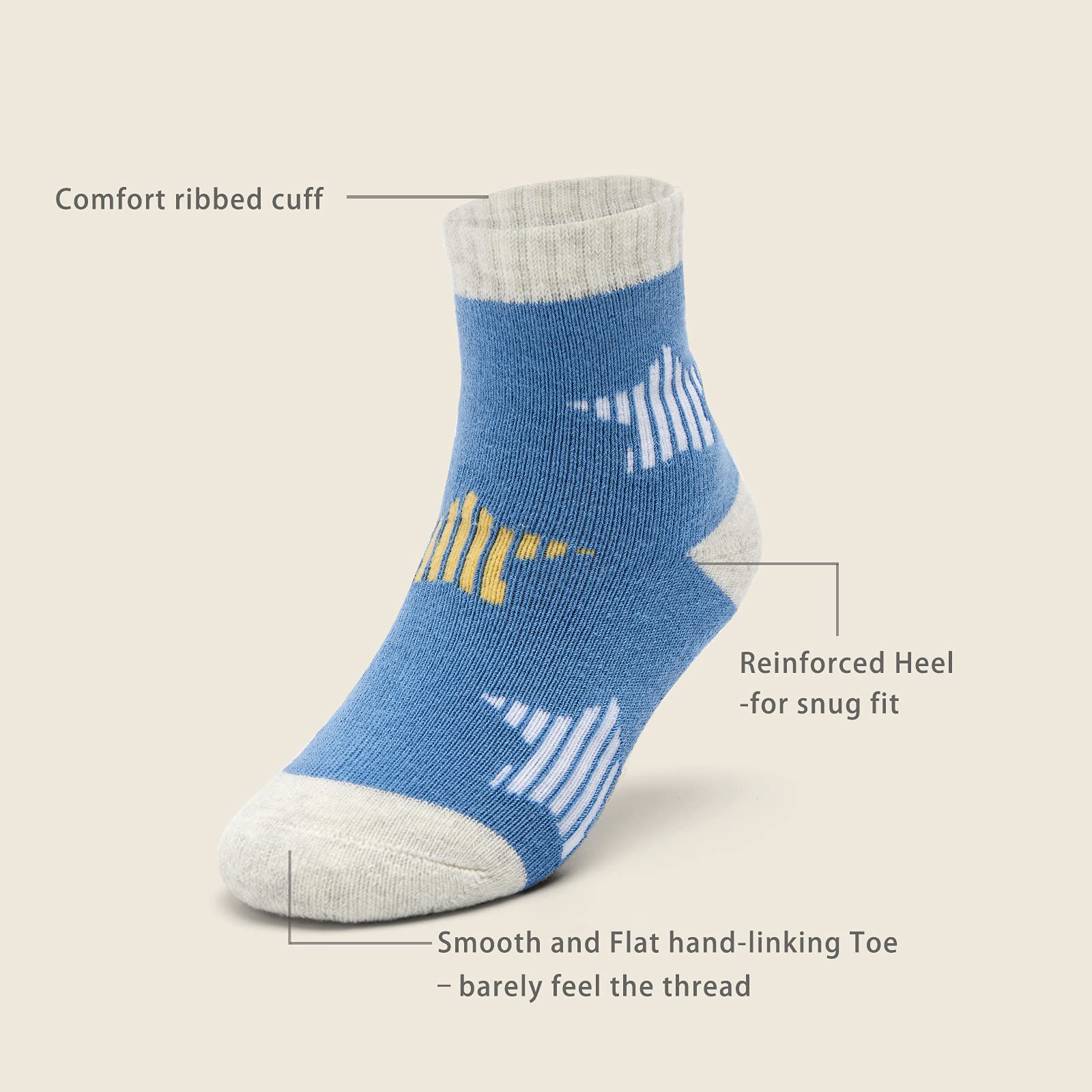 Boys Winter Socks 6 Pack - Warm Thermal Terry Crew Socks for Kids | Cold Weather, Snow Boots & Outdoor Activities