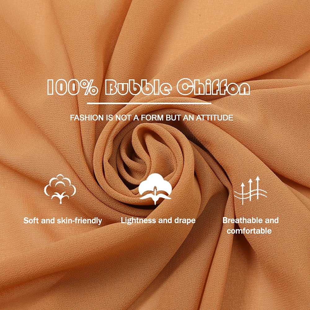 Yeieeo Chiffon Head Wraps for Women - Fashion Scarf Hijab for Daily Wear