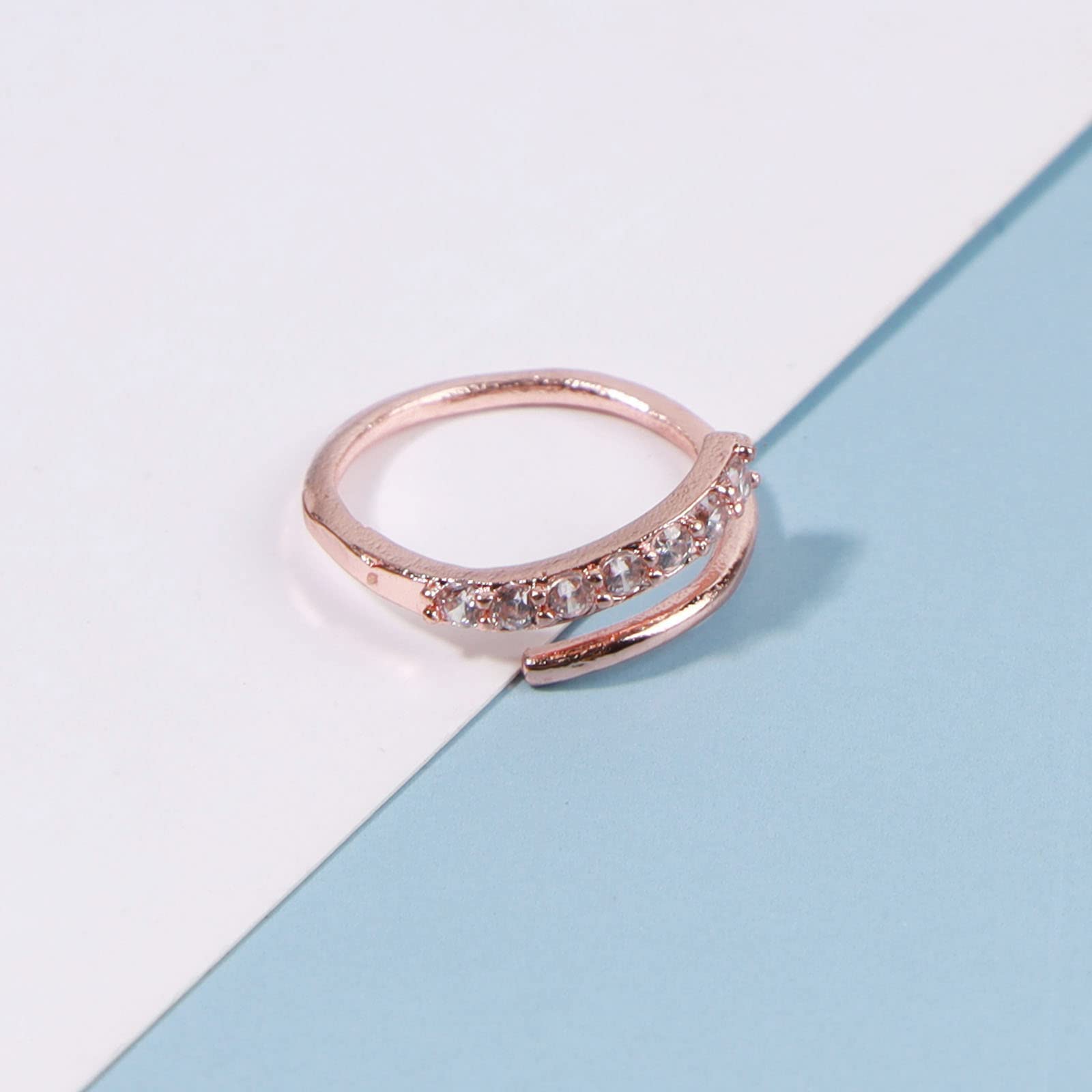 Boho Rhinestone Twist Earrings | Rose Gold Spiral Double Hoop Earrings | CZ Swirl Wrap Hoop Jewelry for Women & Girls | Perfect for Parties, Weddings & Everyday Wear
