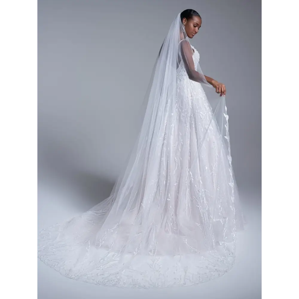 Sottero and Midgley Marvine Wedding Veil - Elegant Bridal Accessory for Ceremony & Reception | Perfect for Church, Beach & Outdoor Weddings