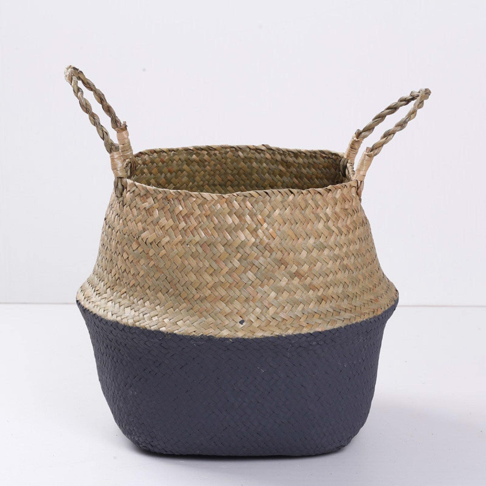 Handmade Seagrass Basket - Foldable Storage for Laundry & Plants