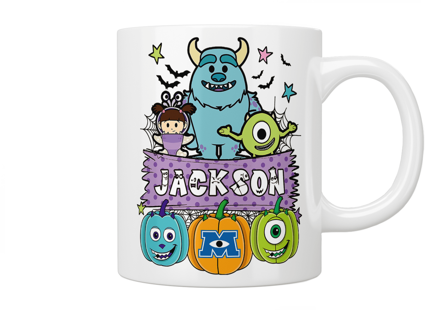 Custom Monsters Inc Halloween Coffee Mug - Personalized Name & Design - Perfect for Halloween Gifts, Office Use & Cozy Home Decor