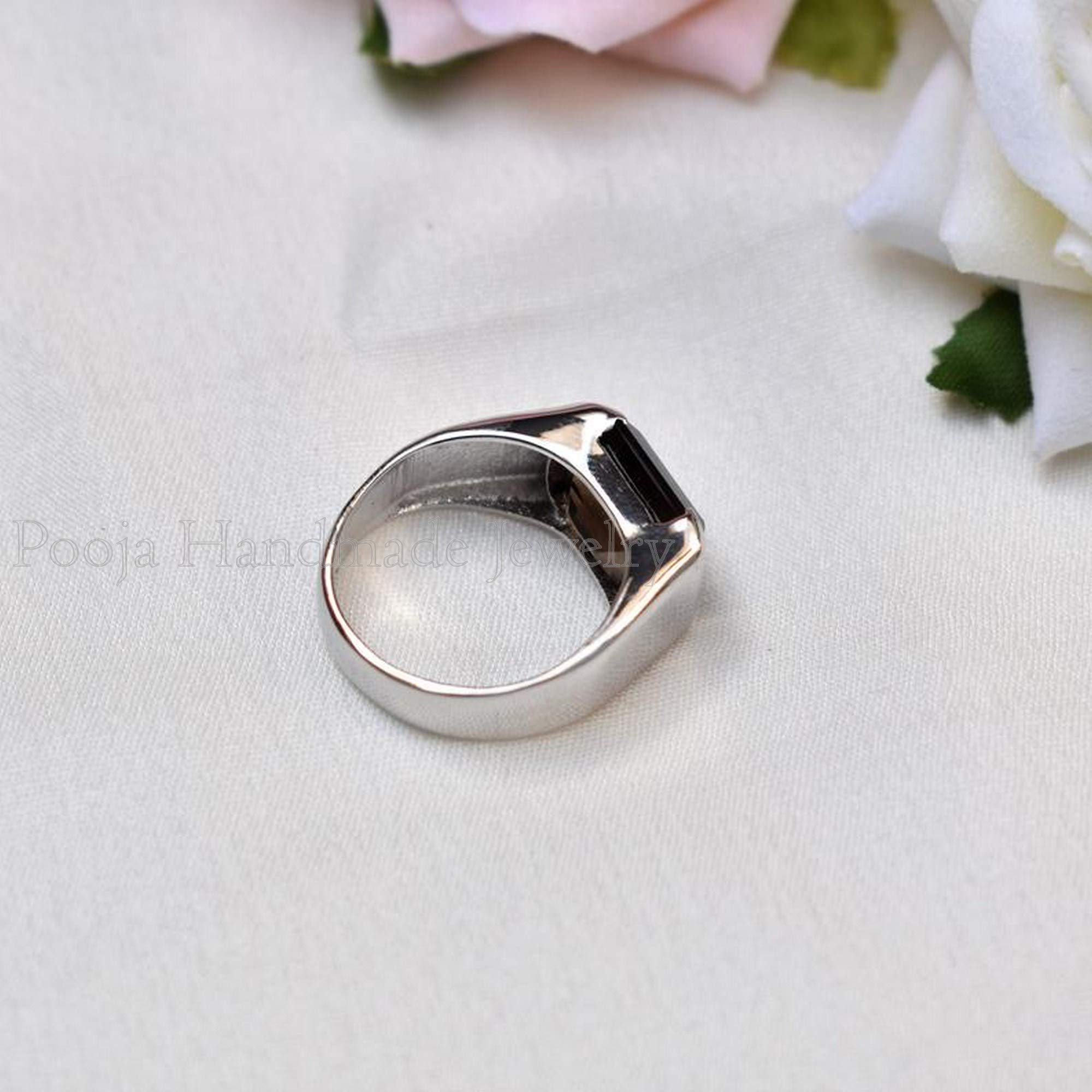 Natural Smoky Quartz Ring for Men - 925 Sterling Silver Gemstone Ring, Handmade Ottoman Style Heavy Band - Brown Birthstone Jewelry, Promise Gift for Him - Perfect for Weddings, Anniversaries & Special Occasions