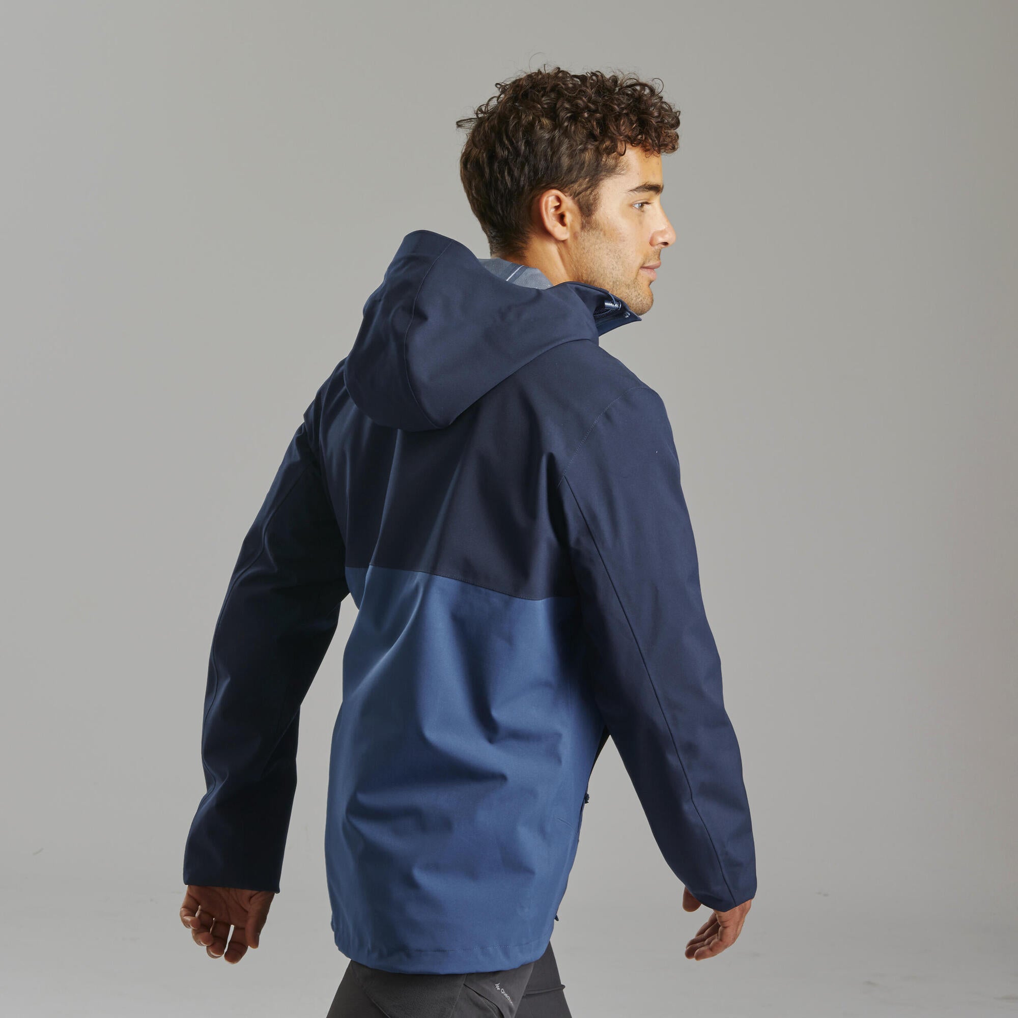 Quechua Men's MH150 Waterproof Rain Jacket - Lightweight Windproof Hiking Jacket for Outdoor Adventures & Travel