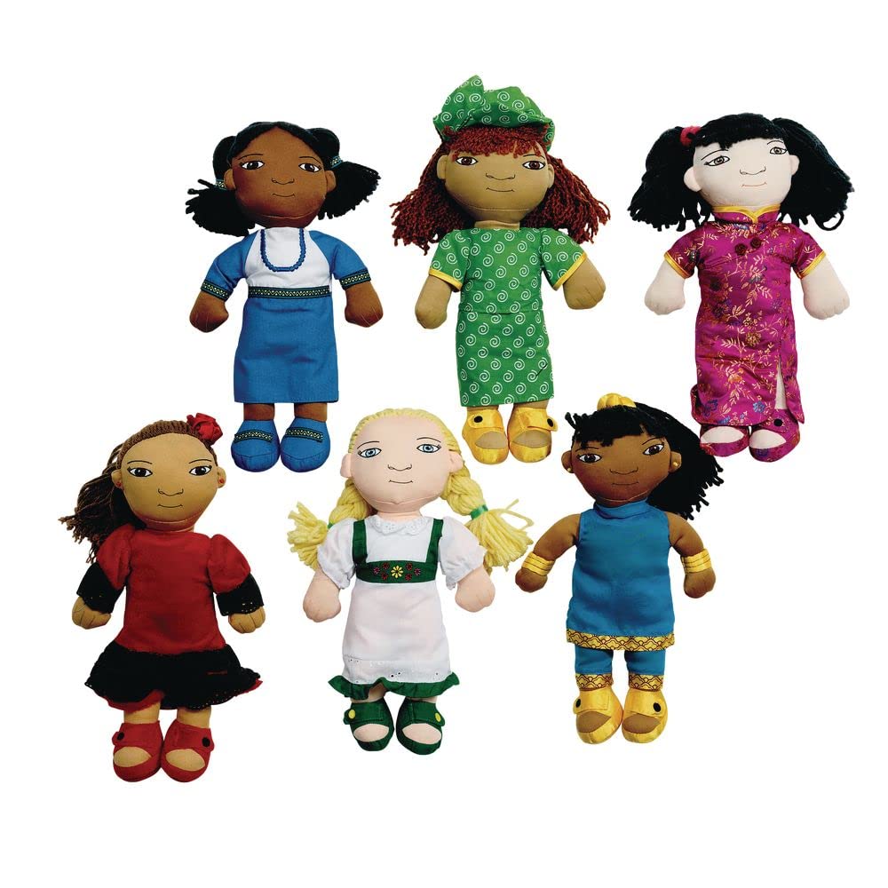Excellerations 12.5 Inch Soft Body World Friend Dolls - Set of 6 Multicultural Baby Dolls for Kids | Educational Toys & Gift for Girls & Boys Ages 2+ | Perfect for Preschool Playtime, Role Playing & Diversity Learning