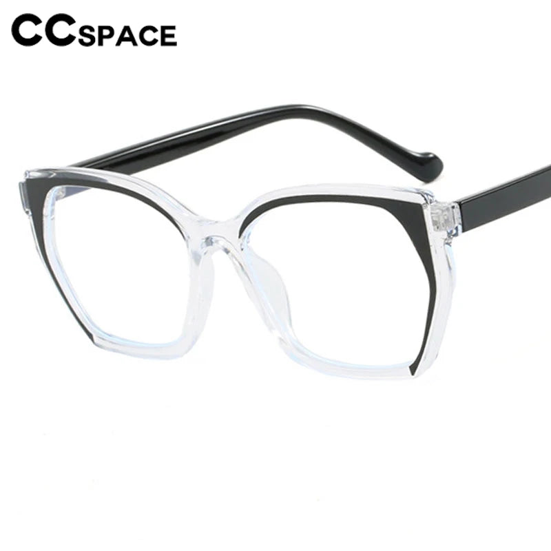 CCspace Women's Full Rim Square TR90 Titanium Eyeglasses Frame 302181 - Lightweight & Durable for Work, Reading & Fashion