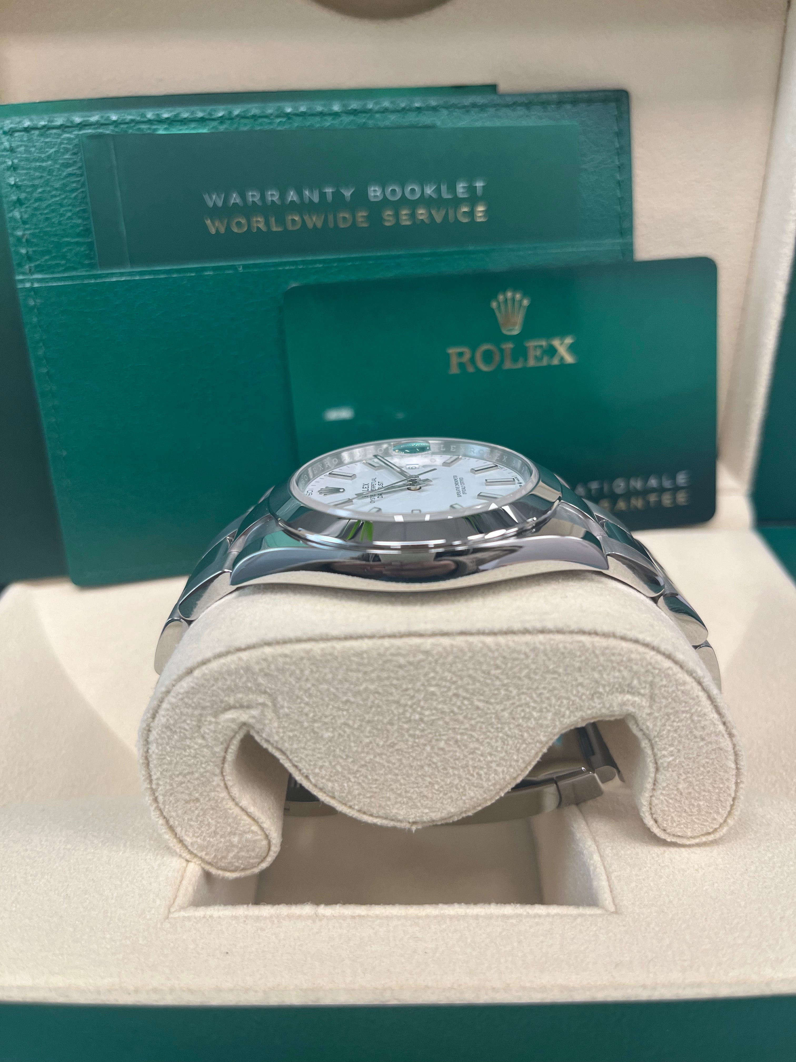 Rolex Datejust 41mm Stainless Steel Watch with Oyster Bracelet & White Index Dial - Ref 126300 - Perfect for Business, Luxury Events & Everyday Wear