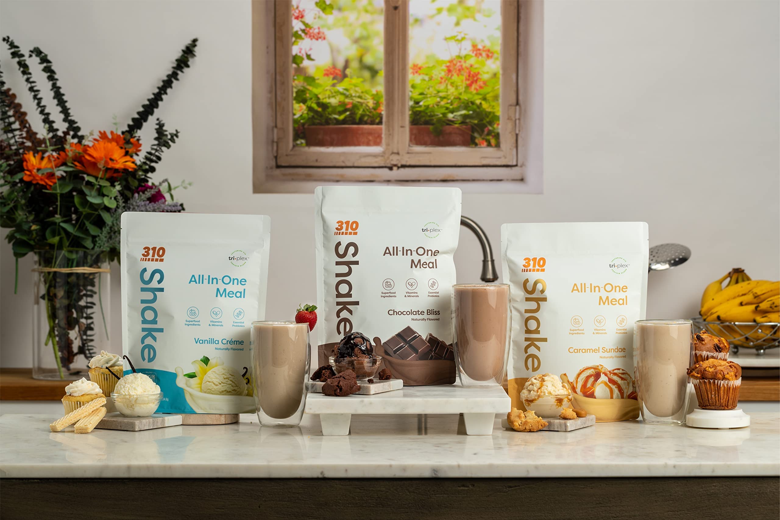 310 Nutrition All-In-One Meal Replacement Shake - Vegan Superfood Blend with Fiber, 26 Vitamins & Natural Sweeteners - Low Carb, Keto, Paleo & Gluten Free - Perfect for Weight Loss, Busy Lifestyles & On-the-Go Nutrition
