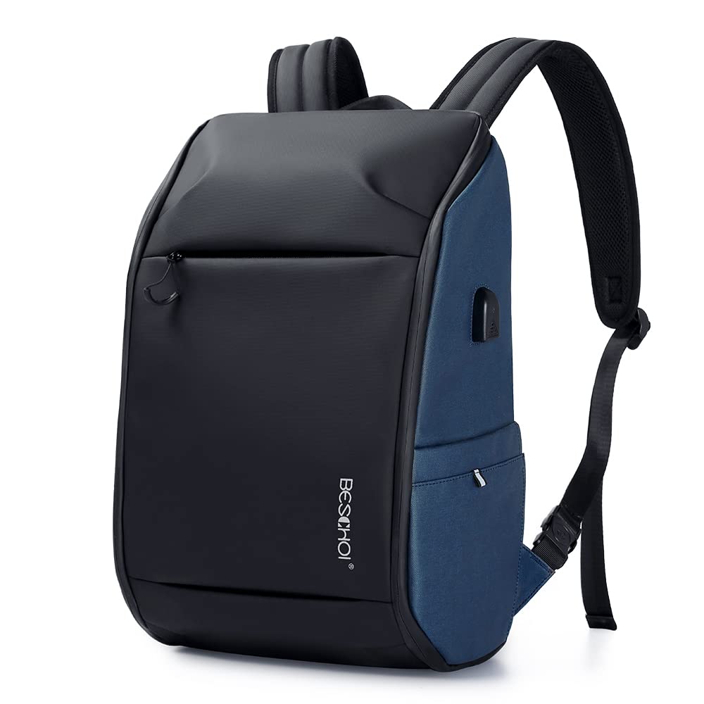 BESCHOI Men's Waterproof Anti-Theft Laptop Backpack with USB Charging Port - Durable Business Travel Backpack Fits 17.3 Inch Laptop for Work, Flight & Daily Commute