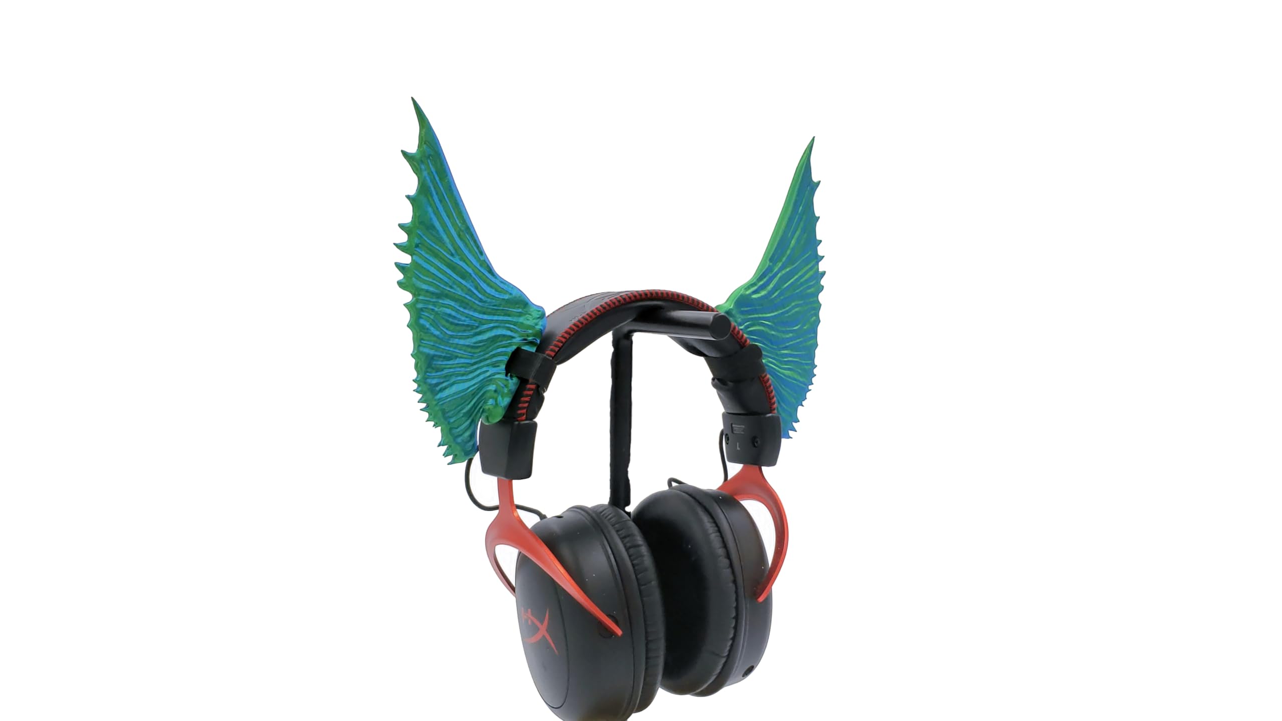 Mermaid Fins Headset Attachment for Gaming & Streaming - Cosplay Accessory, Streamer Gift in Red, Purple & Gold - Perfect for Twitch Live Streams & Fantasy Costume Parties