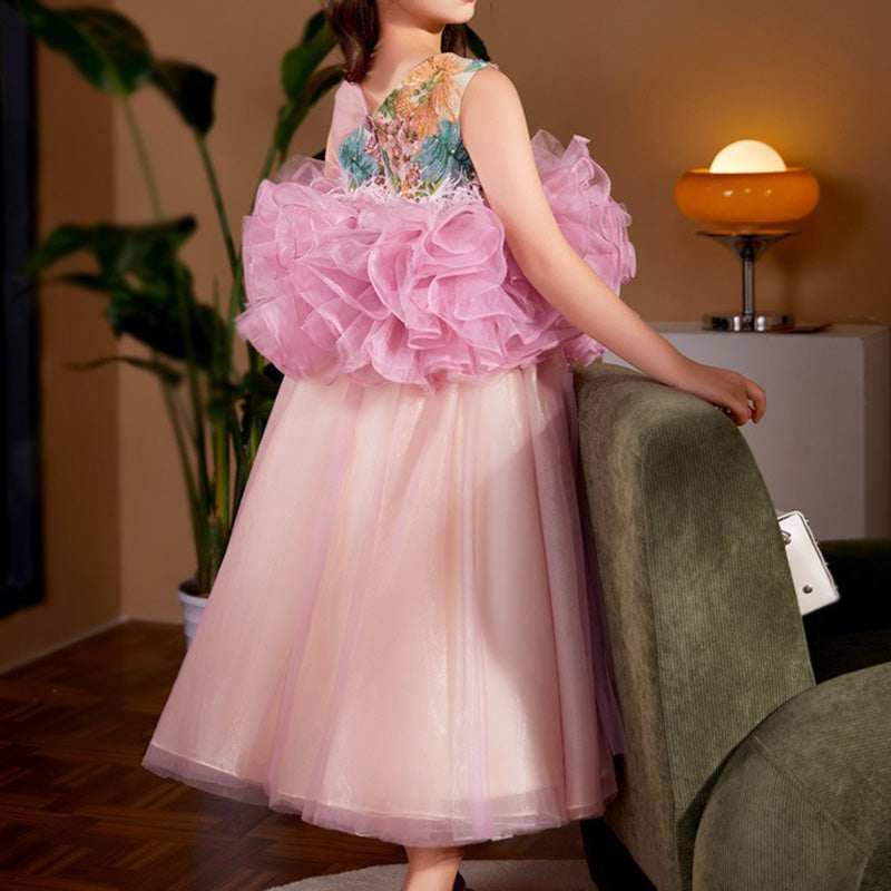 Elegant Fluffy Flower Baby Girl Dress - Toddler Princess Birthday Party Outfit for Special Occasions & Photo Shoots