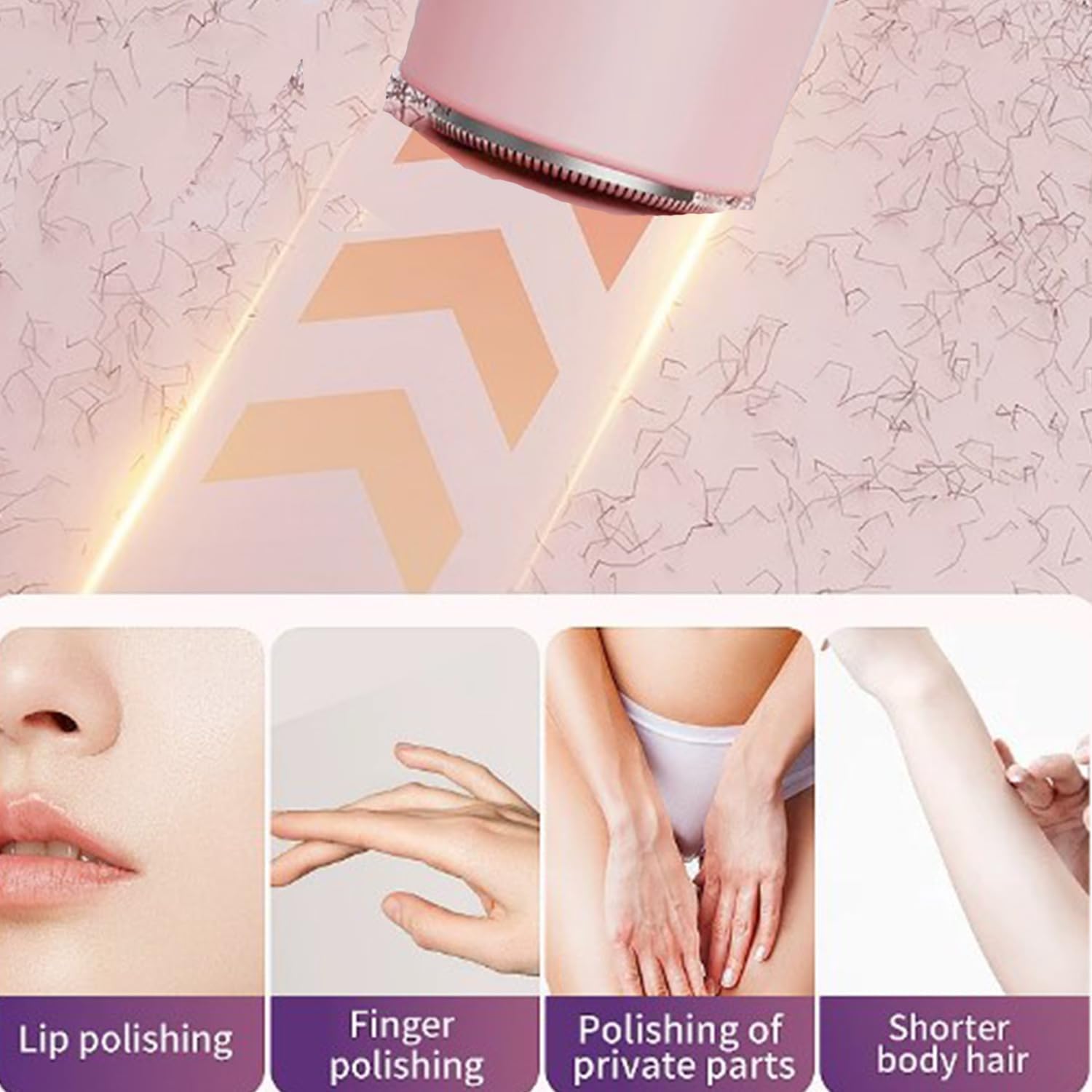 Favorabler 2-in-1 Electric Lady Shaver - Mini Dual Head Rechargeable Women's Shaver for Legs, Underarms & Bikini Area - Portable Travel Shaver (Beige) | Smooth & Comfortable Shaving at Home or On-The-Go