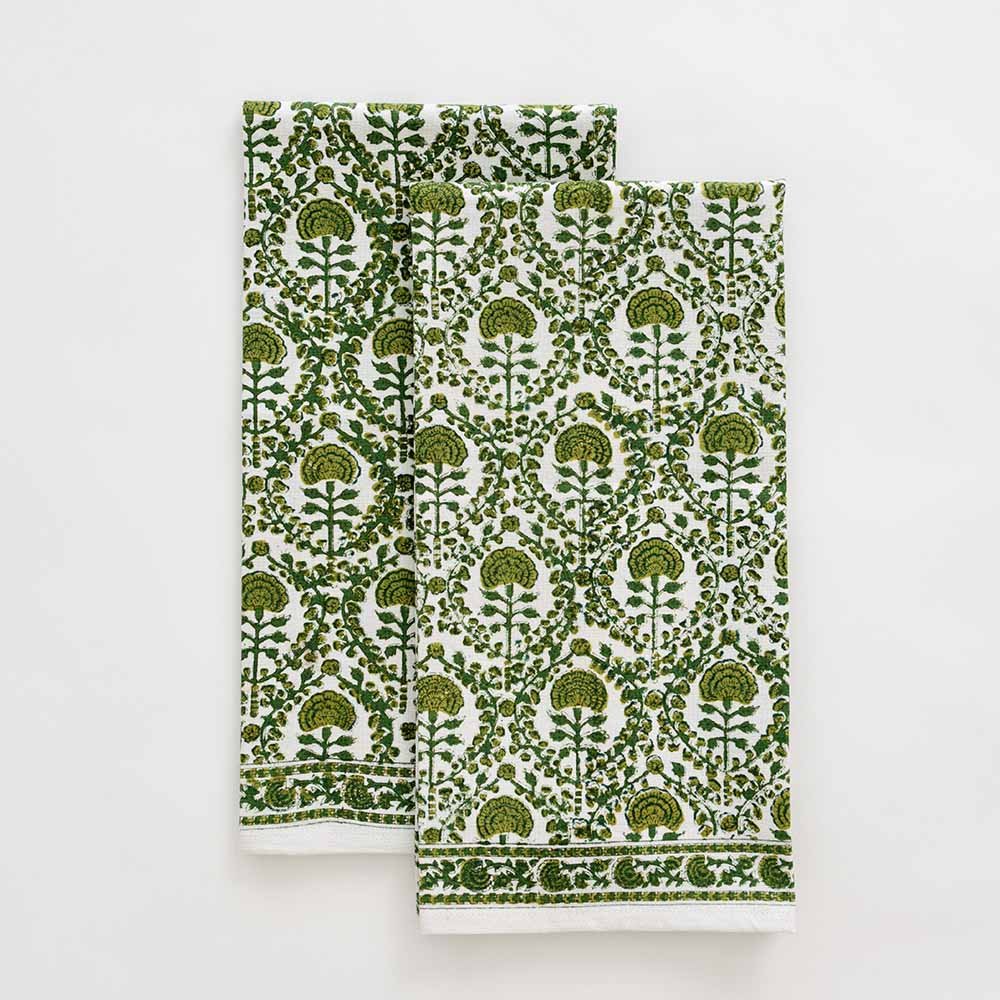Premium Caroline Green Tea Towels - Soft, Absorbent & Eco-Friendly Kitchen Towels for Dishes, Cleaning & Decor | Perfect for Home, Restaurant & Gifts