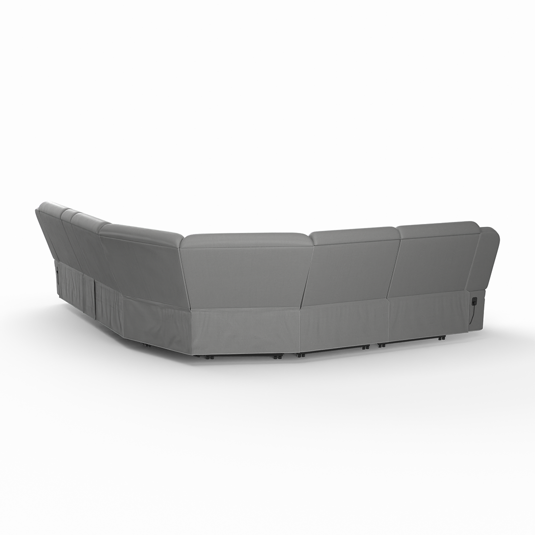 Montana Reclining Sectional Sofa - Modern L-Shaped Couch with Adjustable Headrest & Lumbar Support for Living Room, Home Theater, and Family Room Comfort