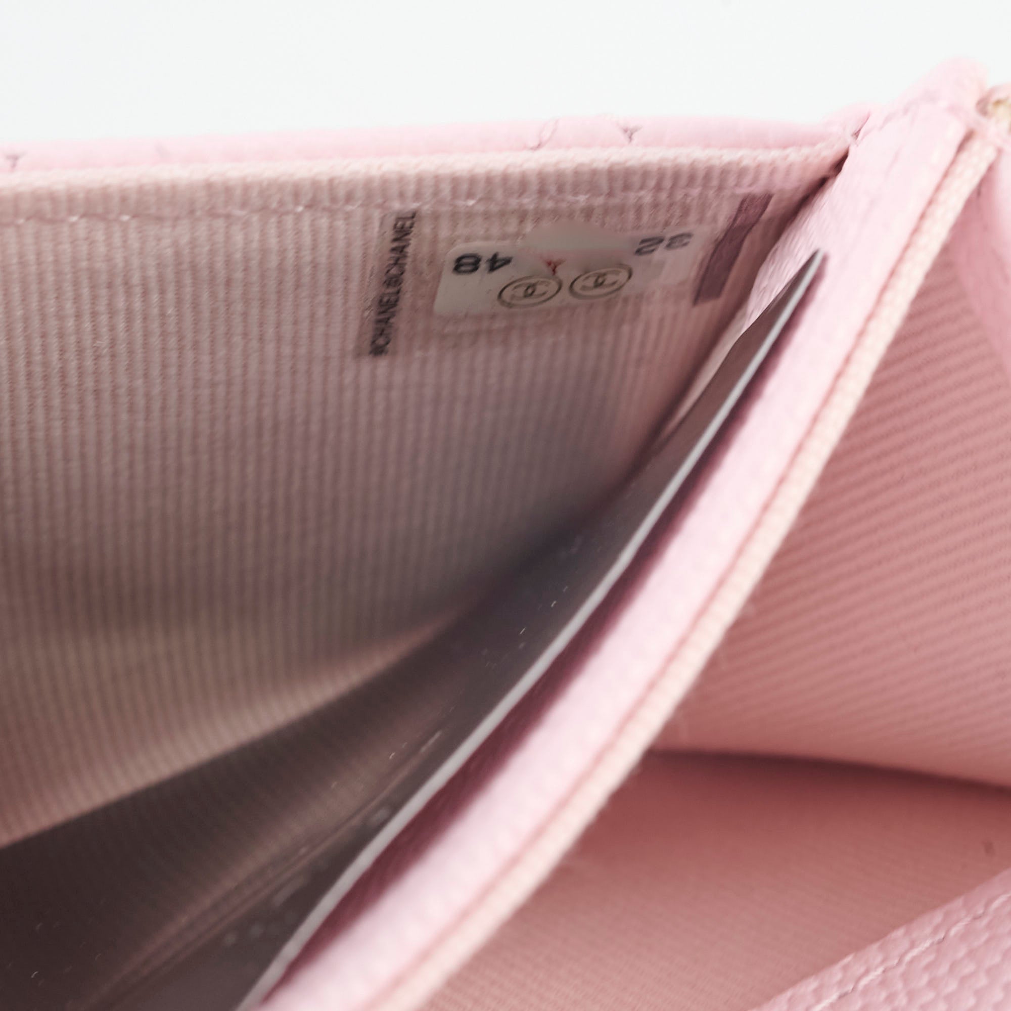 Chanel Caviar Quilted Flap Card Holder in Baby Pink - 32 Series | Luxury Compact Wallet for Everyday Use & Special Occasions