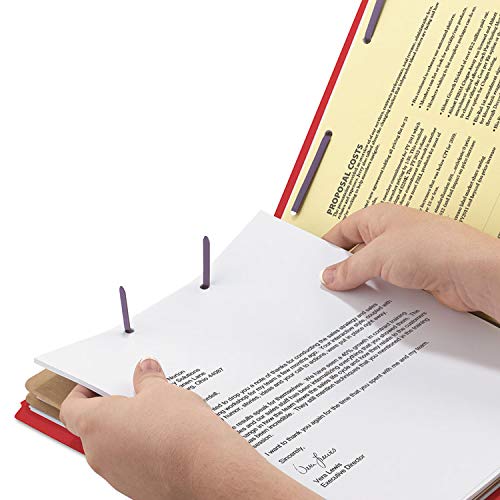 Smead 26783 Pressboard End Tab Folders - Letter Size, 6-Section, Bright Red, 10/Box - Perfect for Office Filing, Document Organization & School Projects