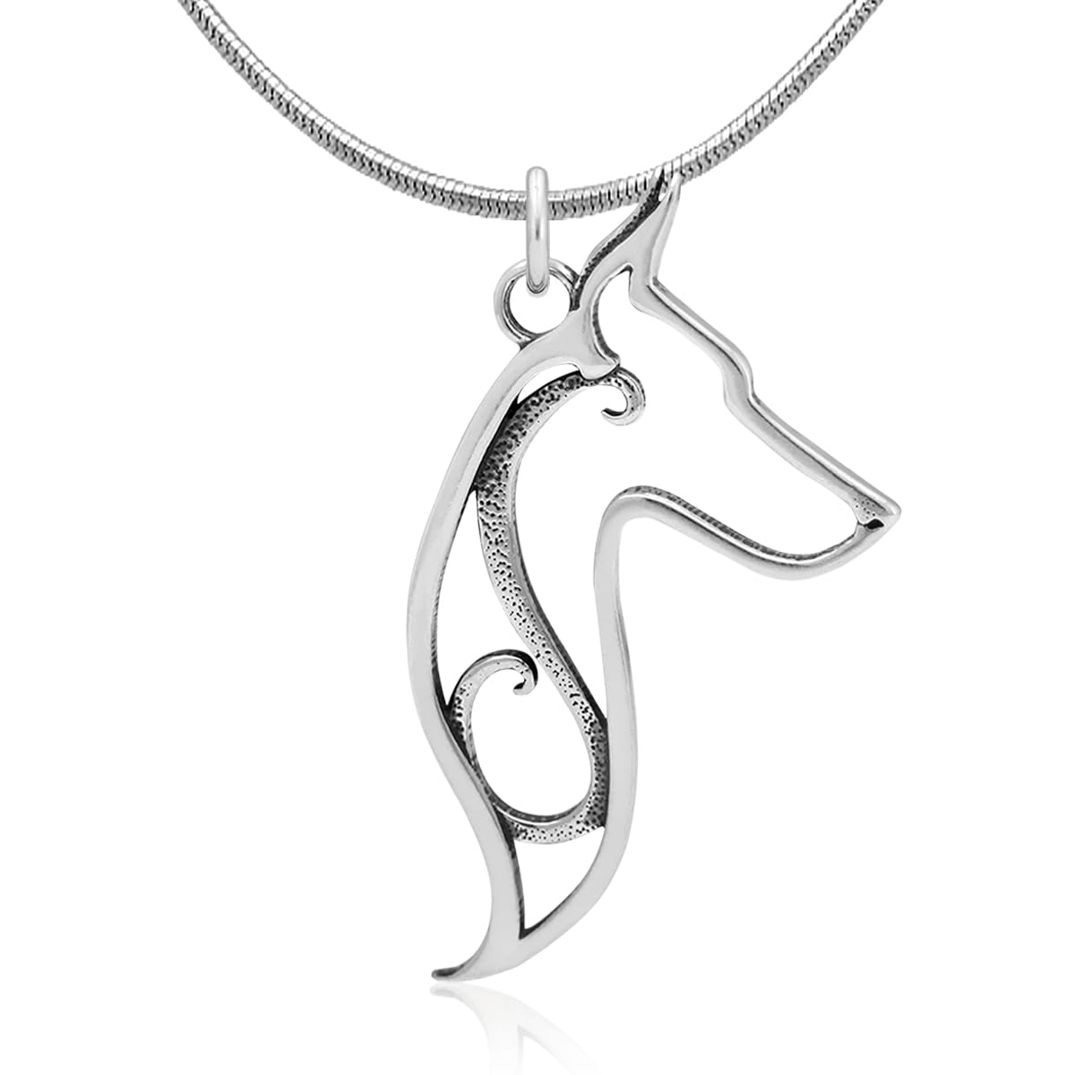Sterling Silver Doberman Pinscher Dog Head Pendant Necklace - Elegant Jewelry Gift for Dog Lovers, Perfect for Daily Wear & Special Occasions