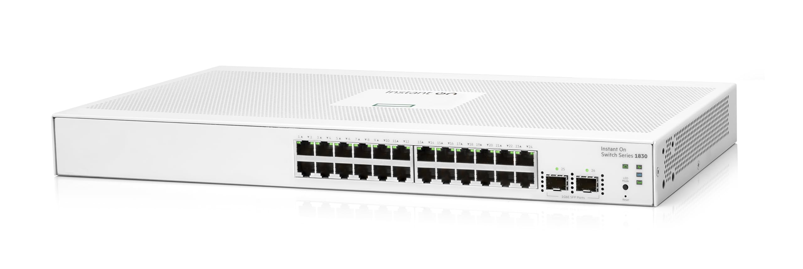 HPE Networking Instant On 1830 24-Port Gigabit Smart Managed Layer 2 Ethernet Switch | 24x 1G Ports + 2x SFP | Fanless Design | UK Power Cord (JL812A#ACC) | Ideal for Small Business Networks & Office IT Infrastructure