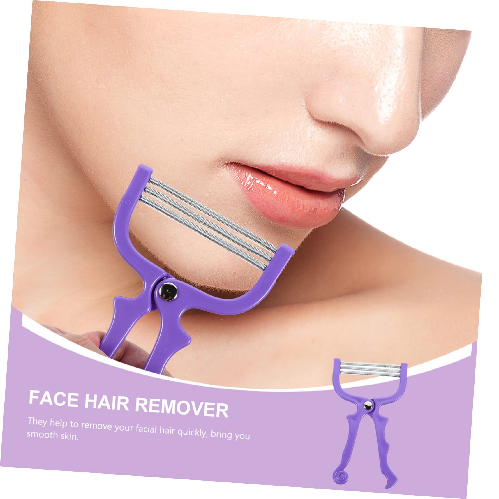 2pcs Manual Facial Hair Remover & Epilator - Portable Hair Trimmer for Women, Eyebrow Shaper & Face Hair Threading Tool (Iron Purple) - Perfect for Travel, Home Use & Personal Grooming