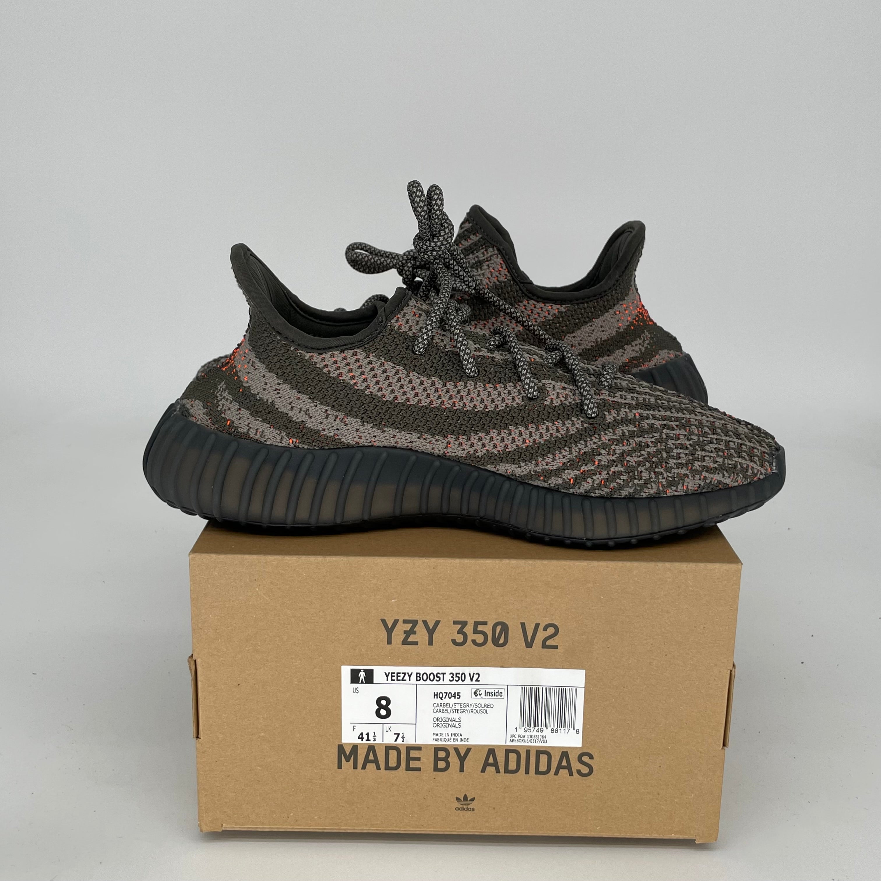 Adidas Yeezy Boost 350 V2 Carbon Beluga - Men's Size 8 Sneakers (Style HQ7045) | Running, Gym & Casual Wear