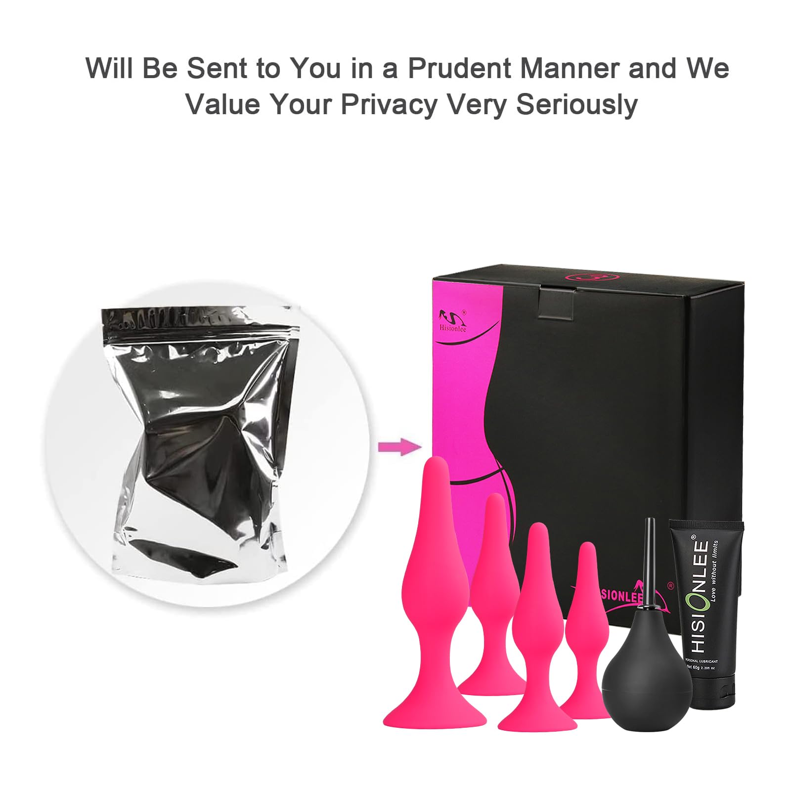 HISIONLEE 5PCS Silicone Anal Plug Training Kit - Rose Red Adult Sex Toys for Women, Men & Beginners | Perfect for Couples Play, BDSM & Solo Pleasure