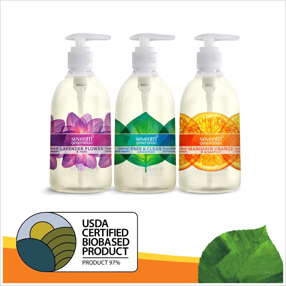 Seventh Generation Lavender Flower & Mint Hand Wash, 12oz - Gentle & Natural Soap for Kitchen, Bathroom & Sensitive Skin