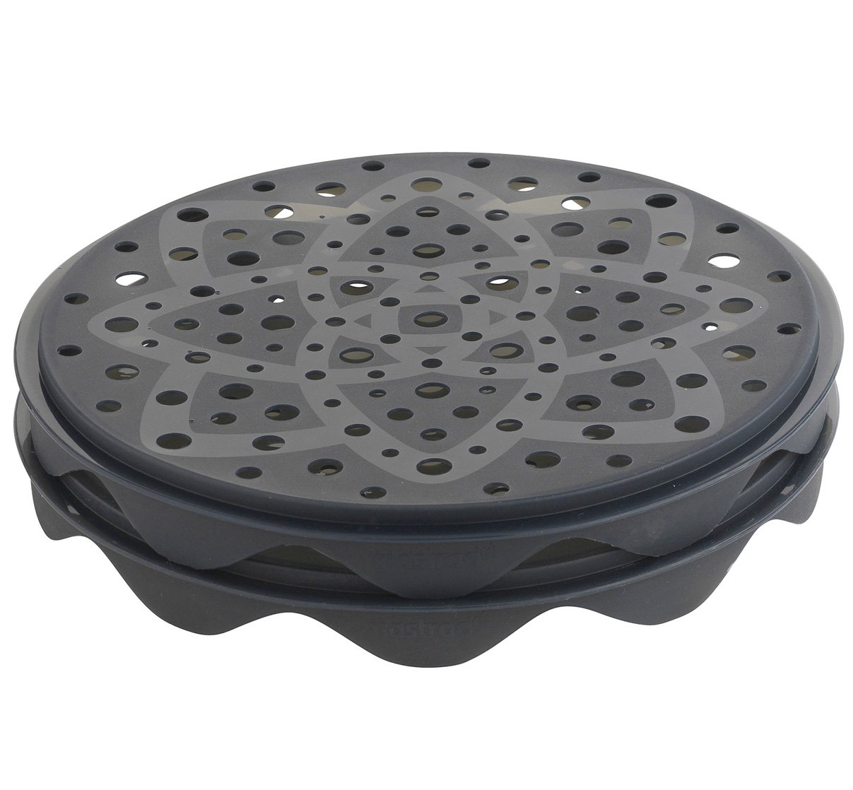 Mastrad Set of 2 Interlocking Silicone Chip Trays - Healthy Crispy Vegetable & Fruit Chips Maker - Fat Free & Oil Free Snacks - Microwave & Dishwasher Safe - Perfect for Keto, Vegan & Healthy Lifestyle Snacking