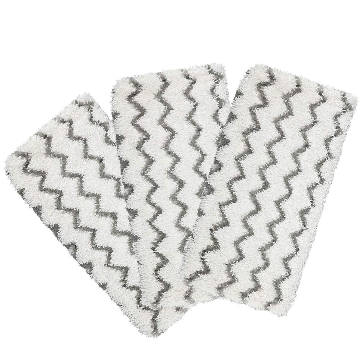 VOSAREA 3-Pack Washable Cotton Mop Replacement Pads for Steam Mops - White, Durable & Absorbent Cleaning Cloth Refills for Floors, Tiles & Hardwood - Perfect for Home, Kitchen & Bathroom Cleaning