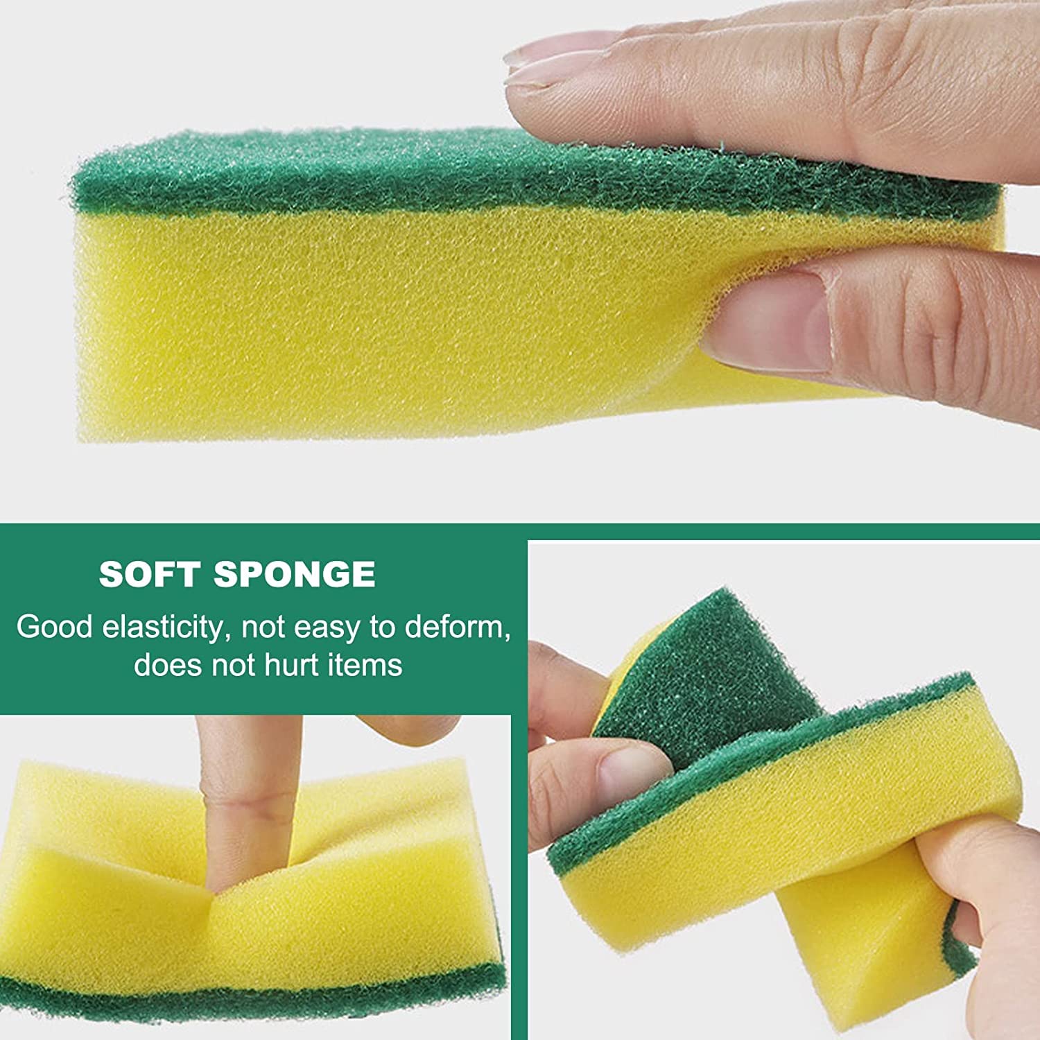 40-Pack Individually Wrapped Kitchen Sponges | Non-Scratch Dishwashing Sponges for Cleaning Dishes | Odor-Free Scouring Pads | Perfect for Home, Travel & Apartment Use